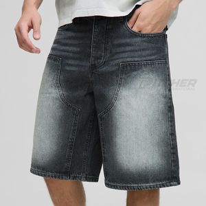 Shorts de Mezclilla Oscura Rectos con Cierre de Cremallera, Estilo Urbano, Casual de Verano, Ecológicos y Transpirables - Product Image 4