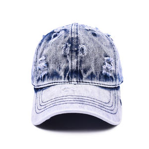 หมวกเบสบอลวินเทจขายส่ง หมวกเดนิมทรงแด๊ดแฮท หมวกแบบทำสีซีดและทำลายลุคแบบดิสเทรส หมวกเบสบอลผู้ชาย - Product Image 5