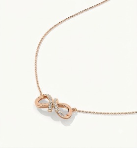 สร้อยคอจี้รูปอินฟินิตี้ประดับเพชรแล็บโกรว์ DEF VVS เกรด Dainty ทองคำแท้ 14K น้ำหนัก 0.05 กะรัต ชุบเคลือบผิวอย่างดี เหมาะสำหรับใส่ในโอกาสทั่วไป - Product Image 5