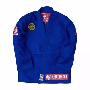 Pantalon de Kimono BJJ Skoyoroll Bleu 100% Coton Coupe Classique Unisexe Adulte Vêtement d'Arts Martiaux Design Patchwork Durable Respirant - Product Image 3