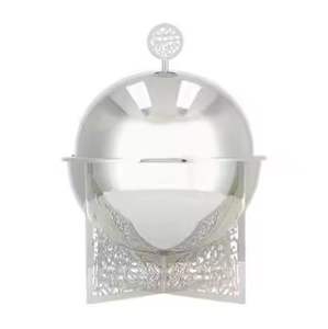 Calentadores de Comida Dobles de Lujo, Premium, de Acero Inoxidable, con Base Rectangular Ornamentada, para Buffet - Product Image 2