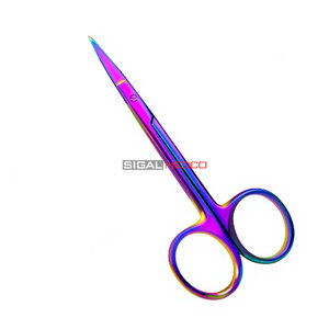 Ciseaux ophtalmiques de précision en titane multicolore irisé de 4,5 pouces, en acier inoxydable allemand, instruments chirurgicaux micro - Product Image 2