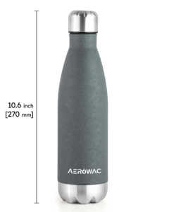 Textured Grey Stainless Steel Vacuum Insulated Thermal Water Bottle Cola Shape Reusable Drinking Flask Leakproof Metal <b>Drinkware</b> - Product Image 4