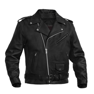 Factory Custom Cowhide Genuine Leather <b>Jacket</b> Men's Fashion Old Collar <b>Biker</b> <b>Jacket</b> Spring and Autumn New Style <b>Jacket</b> - Product Image 1