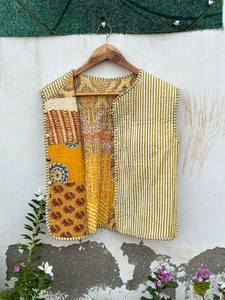 Chaleco Acolchado Hecho a Mano en India, 100% Algodón Ecológico, Antiarrugas, Transpirable, de Secado Rápido, con Bolsillo Delantero, Corte Regular - Product Image 3