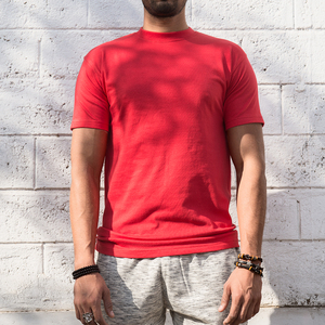 T-shirts décontractés pour hommes en jersey CVC (60/40) uni, 200 grammes, coupe ample, manches courtes, col rond, respirant, séchage rapide - Product Image 3