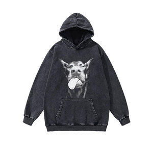 Sudadera con Capucha de Alta Calidad, Lavado Ácido Personalizado, 100% Algodón, Hombros Caídos, Logotipos Impresos, Unisex, OEM - Product Image 5