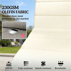 Set di Due Cuscini Pieghevoli Bianco Crema per Sdraio da Esterno (Solo Cuscino) - Product Image 3