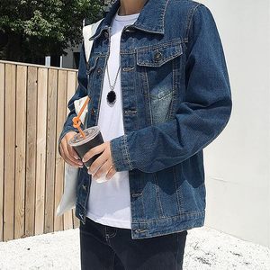 Veste en jean pour homme, décontractée, boutonnée, couleur unie, coupe classique, automne, délavée, 100% coton, lavable - Product Image 5