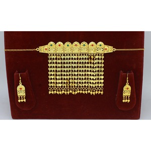Martasha Designer Arabic Jewelry Set Gold-Plated UAE Jewellery for Ramadan & <b>Eid</b> Special Dubai Necklace & Earring Combo - Product Image 2