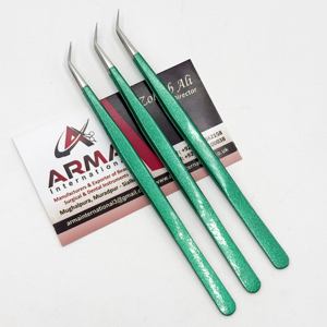 Extensiones de Pestañas de Punta Puntiaguda, Duraderas, de Fibra Sostenible, Probadas a Mano, Color Verde Metálico, de Acero Inoxidable, en Oferta - Product Image 1