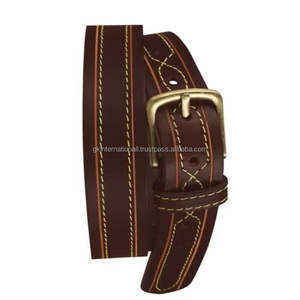 Ceinture en cuir véritable pour homme, ceinture décontractée à boucle en alliage de zinc personnalisée, logo, pour jeans et pantalons - Product Image 2