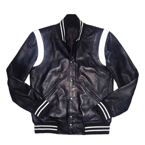 แจ็กเก็ตหนังผู้ชายมีซิปเสื้อแจ็กเก็ตผ้าใบแฟชั่นสำหรับกลางแจ้งดีไซน์โลโก้ตามสั่ง - Product Image 1