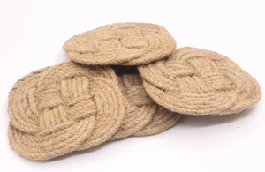 Handcrafted Jute <b>Rope</b> Coasters Natural Braided Drink Mats for Table Protection Eco Friendly Rustic Home Decor - Product Image 4