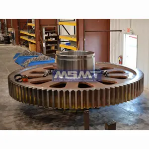 Roda de engrenagem grande forjada OEM para fábrica de cimento, modelo grande de cimento personalizado, roda de engrenagem grande personalizada