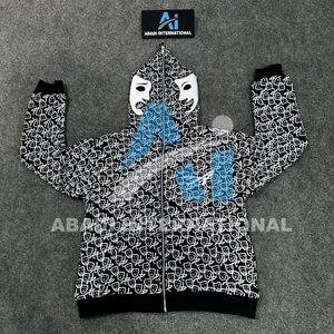 เสื้อฮู้ดดี้ Asali สีดำคุณภาพสูงสำหรับผู้ชาย พร้อมซิปเต็มตัว พิมพ์ลายสกรีน ปักลาย ดีไซน์สวยที่สุด - Product Image 1