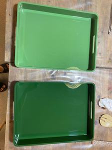 Plateau de service laqué MDF plateaux de Table à thé, ensemble de plateaux de Table à café avec poignées pour la nourriture, le petit déjeuner, boîte Laser Logo Style Superstsr - Product Image 5