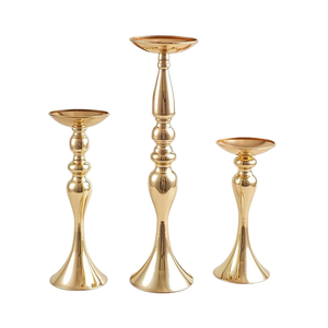 ขายส่งเชิงเทียนคุณภาพดีสำหรับตกแต่งบ้าน ขาตั้งเทียนเคลือบทอง ผลิตจากอลูมิเนียมหล่อ งานแฮนด์เมด รับสั่งทำตามแบบ - Product Image 5