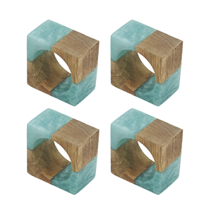 Elegante artículo de vajilla con diseño personalizado, servilletero de madera y resina, artículo en stock a precio asequible. - Product Image 2