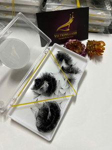 Extensions de cils synthétiques naturels longs, épaisseur de 0.03mm, longueur de 13mm, plateau avec logo personnalisé bouclé en D, doux et moelleux, OEM rapide - Product Image 3