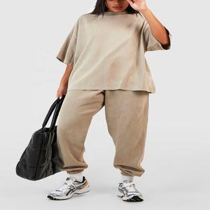 Suéter Unisex de Cuello Redondo, Hombros Caídos, Logotipo Bordado, Transpirable, de Algodón Jersey, Estilo Casual, Corte Holgado, Extra Largo, Corto, Color Sólido - Product Image 4