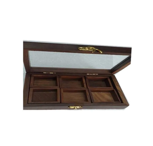 Caja de madera para frutos secos con logotipo personalizado, con tapa, 6 compartimentos, utensilios multifuncionales para fiestas, para almacenar frutos secos y nueces - Product Image 3