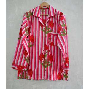 Ensemble de pyjama en coton imprimé à la main pour femmes, ensemble de pyjama confortable pour un usage quotidien et des soirées décontractées - Product Image 2