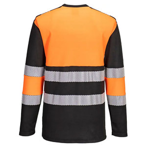 T-shirt de sécurité réfléchissant haute visibilité à manches longues, vêtements de travail haute visibilité, séchage rapide, t-shirts pour ouvriers du bâtiment - Product Image 2