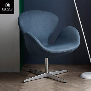 Nordic Single Sofa Chair Leather Fabric Rotating Lift Hotel Restaurant Negotiation Computer Leisure <strong>Armchair</strong> Metal Flannel Chair - Product Image 4