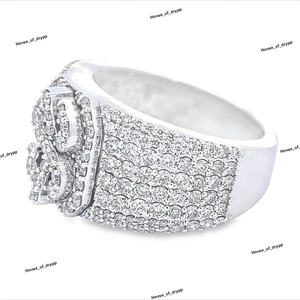 925 <b>Silver</b> Money Dollar Sign Moissanite Diamond <b>Ring</b> Hip Hop Diamond <b>Ring</b> with Dollar Sign for <b>Men</b> and Women - Product Image 3