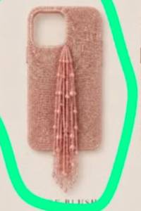 Funda para iPhone con borlas de cuentas, color negro medianoche, estilo bohemio. - Product Image 1