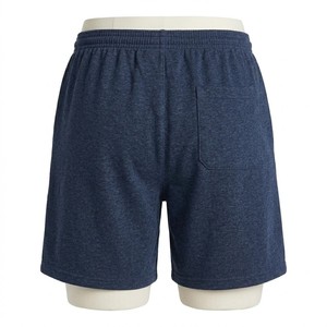Unisex Comfort Fit <b>Men's</b> Navy Drawstring <b>Shorts</b> Soft Cotton <b>Lounge</b> Gym Training Casual Summer Athletic Wear <b>Shorts</b> - Product Image 2