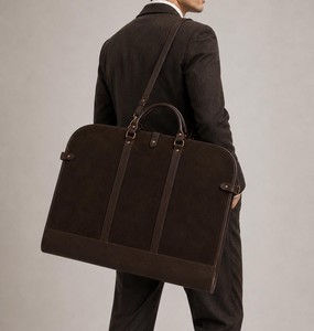 Housse de transport de costume en cuir véritable de qualité supérieure, robuste, moderne et simple, avec fermeture éclair, pour voyage de luxe - Product Image 5