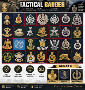 Badges métalliques en laiton brodés sur mesure de haute qualité, patchs 3D en PVC avec fermeture auto-agrippante pour fabricants d'uniformes de sécurité - Product Image 1