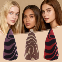 Éponge cosmétique JLY OEM personnalisée, design marbré, matière douce et respectueuse de la peau, facile à nettoyer et réutilisable pour le maquillage quotidien