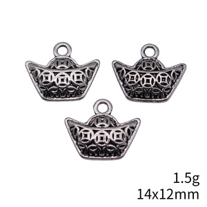 Amuleto <span class=keywords><strong>de</strong></span> Lingote Relleno <span class=keywords><strong>de</strong></span> Monedas 14x12mm <span class=keywords><strong>de</strong></span> Aleación <span class=keywords><strong>de</strong></span> Zinc Plateado Antiguo para Joyería <span class=keywords><strong>de</strong></span> Año Nuevo Lunar - Product Image 5