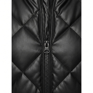 Blouson matelassé en similicuir pour femme, chaud et décontracté, style audacieux, OEM ODM, vente en gros, usine, logo personnalisé, faible MOQ - Product Image 4