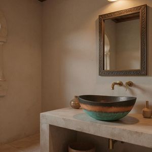 Évier de cuisine élégant en cuivre color block, à tablier simple, patiné artisanal, de luxe, moderne, pour comptoir de salle de bain - Product Image 6