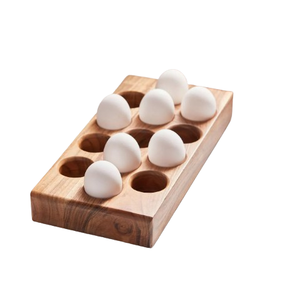Farm Kitchen Brown Color Wooden Egg Holder Tray Custom Design Market Display Egg Organizer <b>Rack</b> - Product Image 6