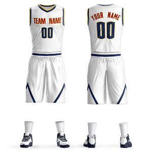 Set Jersey Basket Personalisasi, Pakaian Olahraga Bernapas, Seragam Tim Profesional - Product Image 3