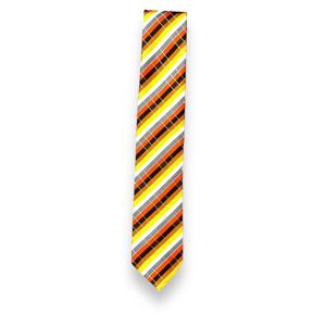 Corbata Benon regalo personalizado en caja corbata Jacquard de poliéster duradero con diseño a cuadros regular y patrón floral multicolor en amarillo - Product Image 2
