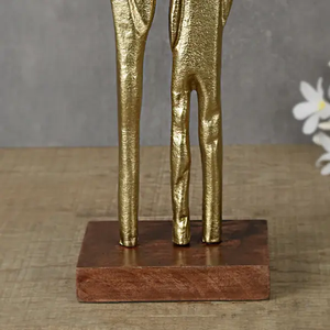 Trophée de danse en aluminium pour couple, statue dorée, décoration d'intérieur, figurine antique en métal, objet décoratif de bureau - Product Image 2