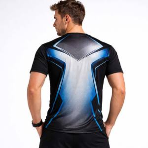 T-shirt de sport pour homme à sublimation, séchage rapide, respirant, pour la gym, la course à pied, athlétique, design personnalisé - Product Image 4