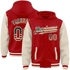 เสื้อแจ็คเก็ตเบสบอลคุณภาพพรีเมียม แบบ Letterman สั่งทำได้ตามต้องการสำหรับทีม  คอเสื้อและปลายแขนเสื้อแบบถัก  สามารถใส่หมายเลขผู้เล่นได้  ผู้ผลิต OEM - Product Image 1
