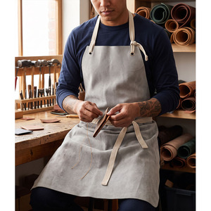 Premium Quality Cowhide Split Leather Sleeveless Welding <b>Apron</b> Heavy Duty Fire Resistant Industrial <b>Work</b> Breathable <b>Apron</b> - Product Image 2