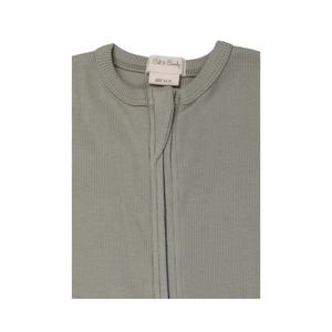 Pelele de algodón y LICRA con cremallera para bebé, manga larga acanalada, unisex - Product Image 3