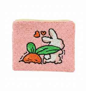 Porte-monnaie géométrique portable pour femme en toile, fait main, écologique, résistant à l'eau, durable, avec fermeture éclair - Product Image 1