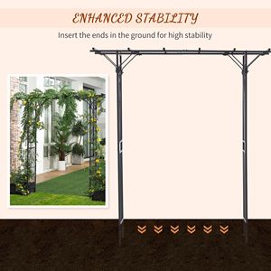 Elegante Arco da Giardino in Acciaio Marrone da 82 Piedi con Decorazioni Naturali Regolabili e Portatili per Matrimoni e Giardini - Product Image 6