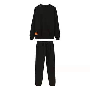 Regular Women's Solid Long Sweat Suits <b>Sets</b> Custom 2 Piece <b>Set</b> <b>Matching</b> High Waist <b>Joggers</b> Crew-Neck Sweatshirt Sporty 100% - Product Image 6