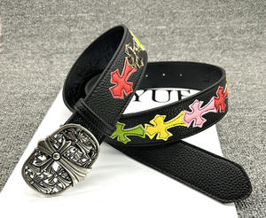 Cinturón de Cuero PU Blanco Personalizado, Estilo Punk Hip Hop, Muchos Diseños, Hebilla de Aleación, Cinturón Y2K con Hebilla Cruzada para Hombre y Mujer - Product Image 2